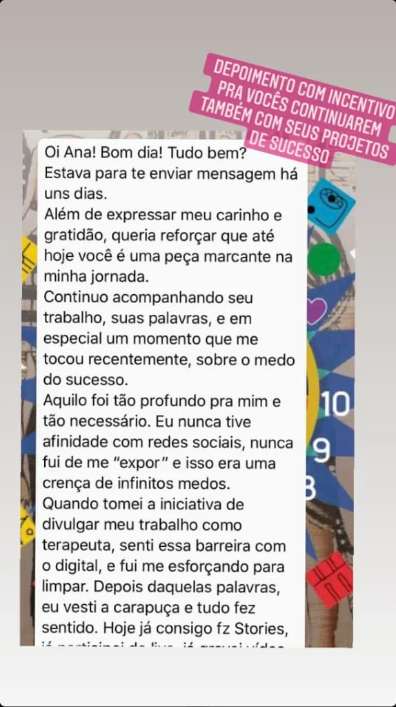 Depoimento de participante 1